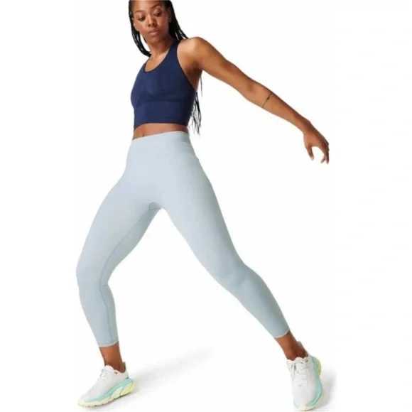 Sweaty Betty Athlete Seamless 7/8 Leggings in Smoke Blue Marl SZ US 4 EUC - Picture 2 of 7